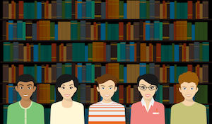 Students and books