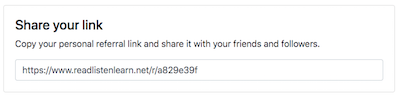 Share your Referral link